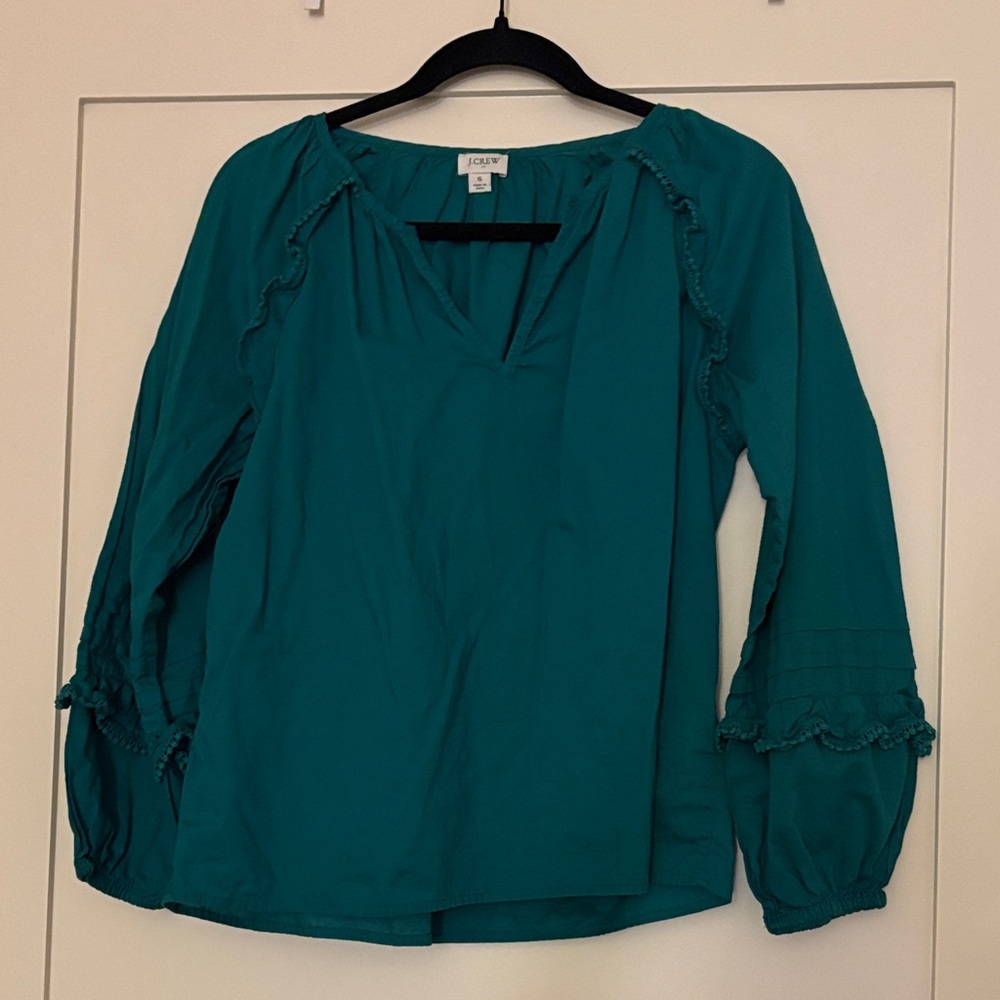 J. Crew Blouse with Ruffle Accents Size S